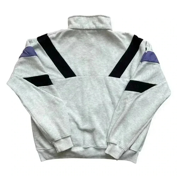 Vintage 80s Adidas Full Zip Sweatshirt Jacket Trefoil Men's M Gray Retro - Picture 2 of 14